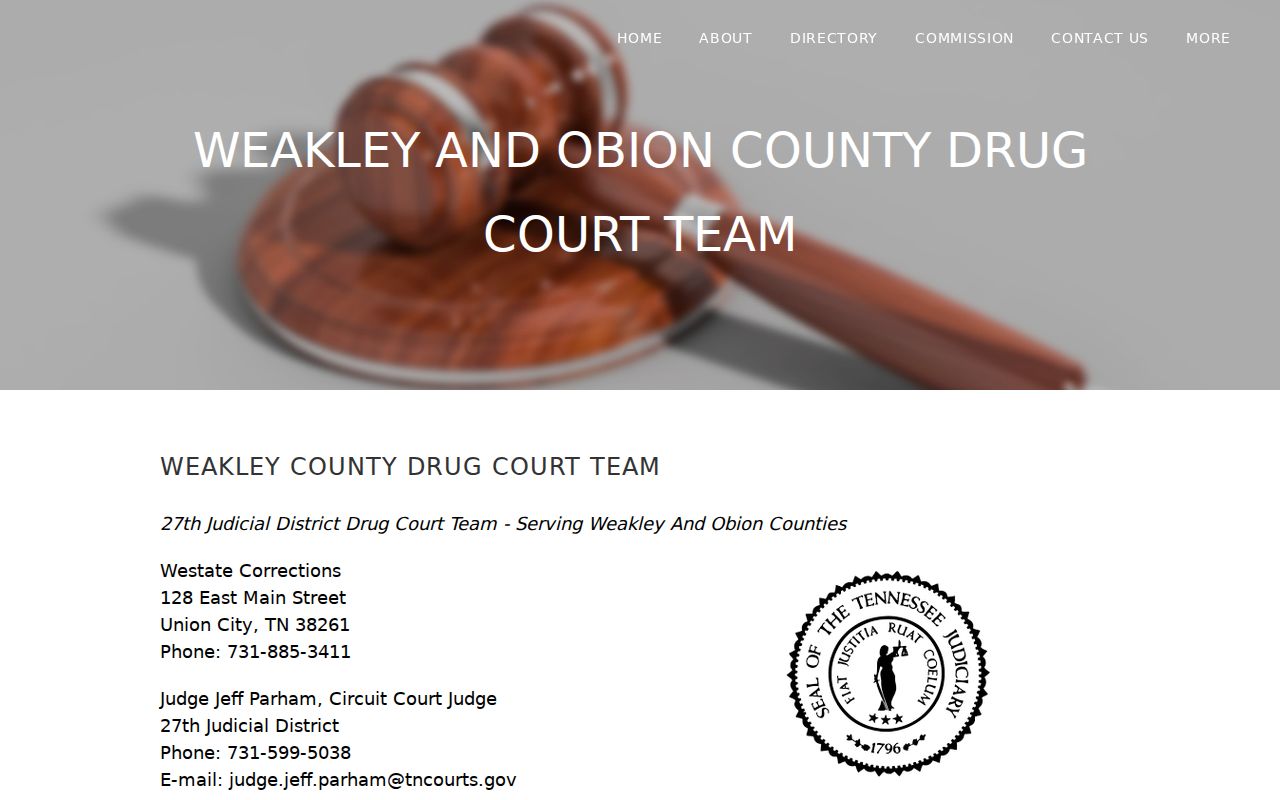 Weakley County Drug Court criminal case team page