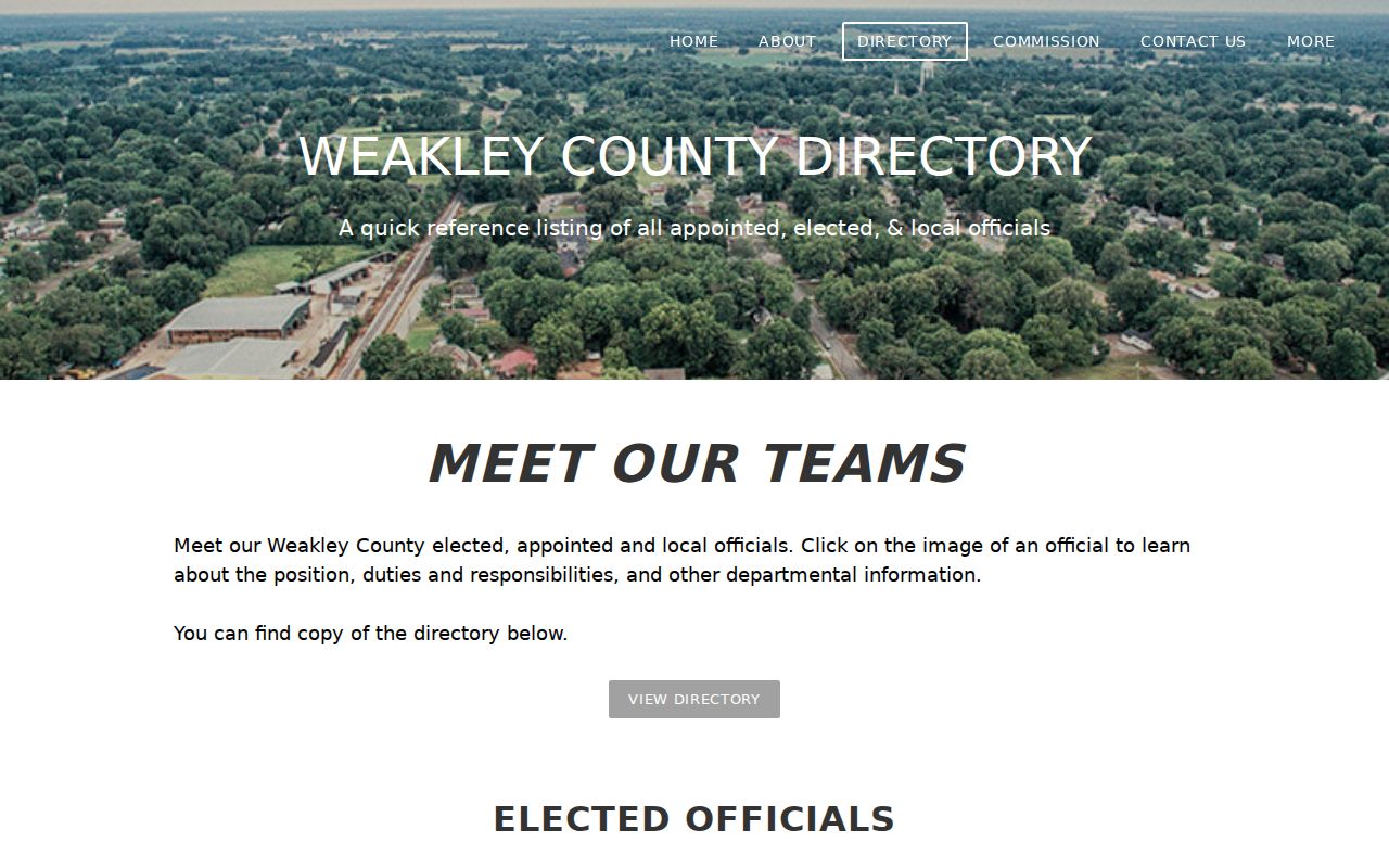 Weakley County office directory for tracing Greenfield criminal records to county offices