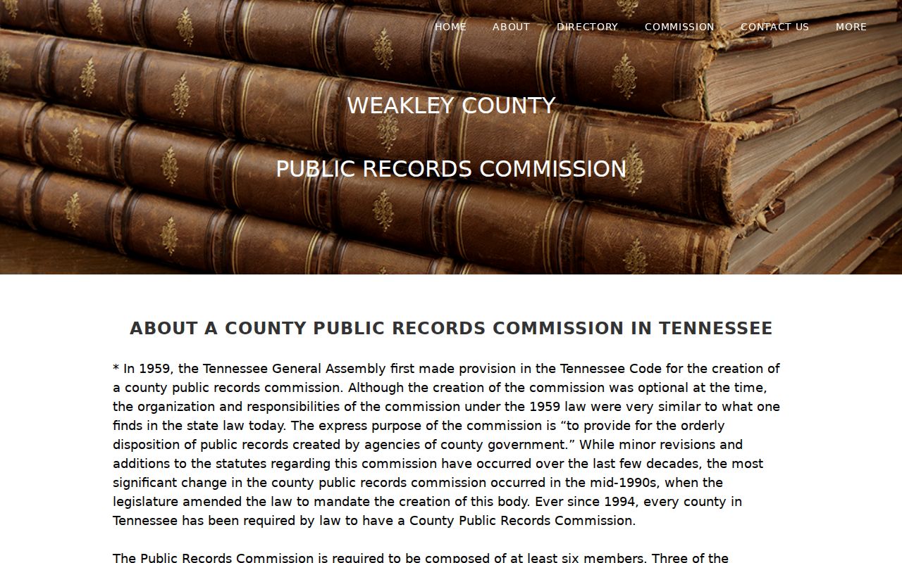 Weakley County historical criminal records archives page