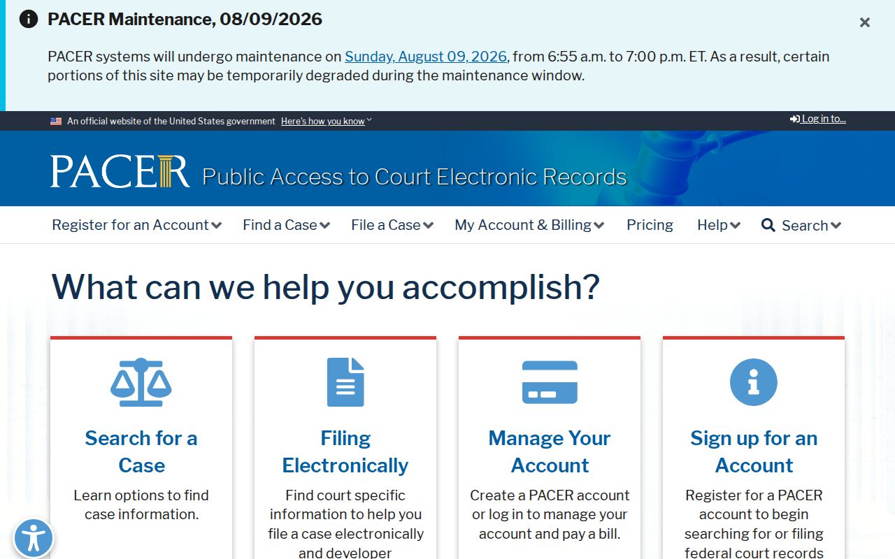Weakley County federal criminal record PACER access